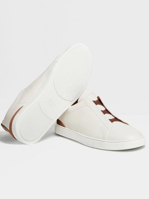ZEGNA Men’s Triple Stitch Sneakers – Off-White Luxury Shoes